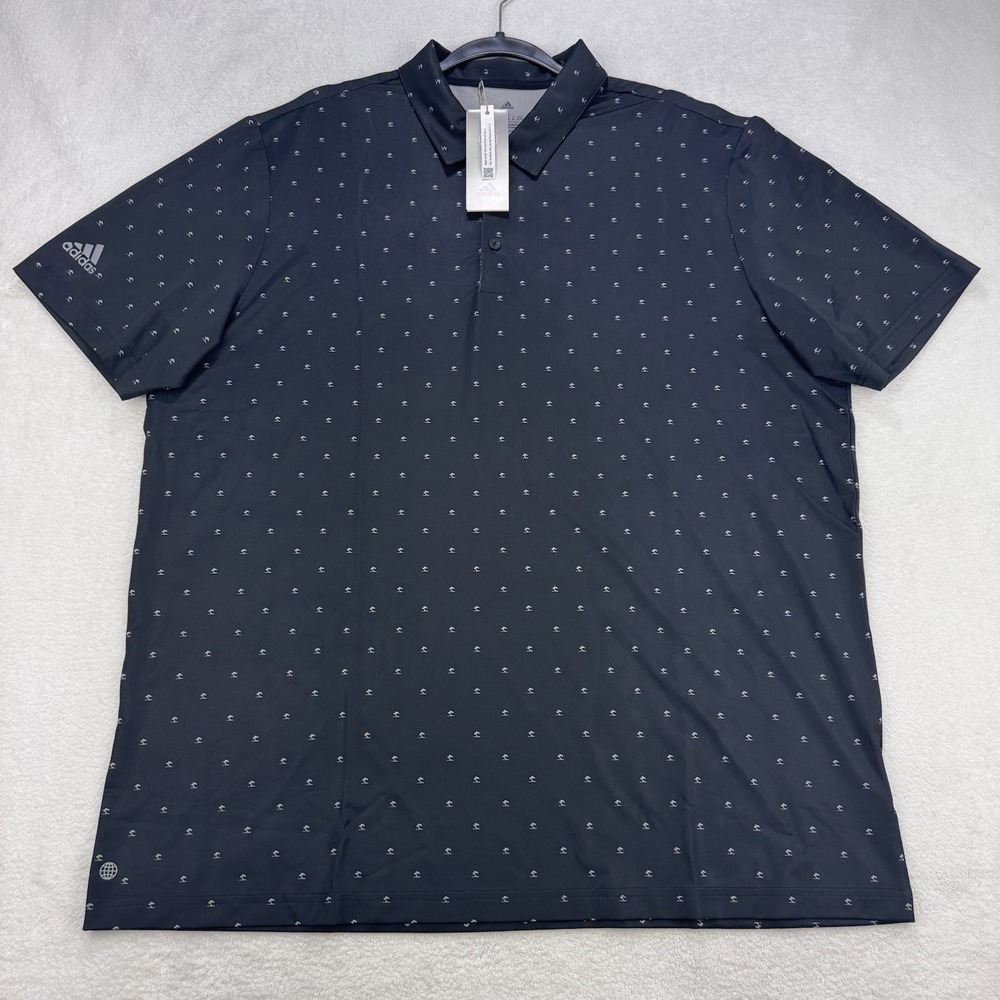 adidas Mens‎ Ultimate 365 Pine Tree Golf Polo XL Black Gray Tree A574/H14185 NWT